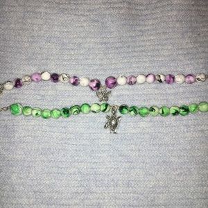 Handmade beaded Bracelets w charms